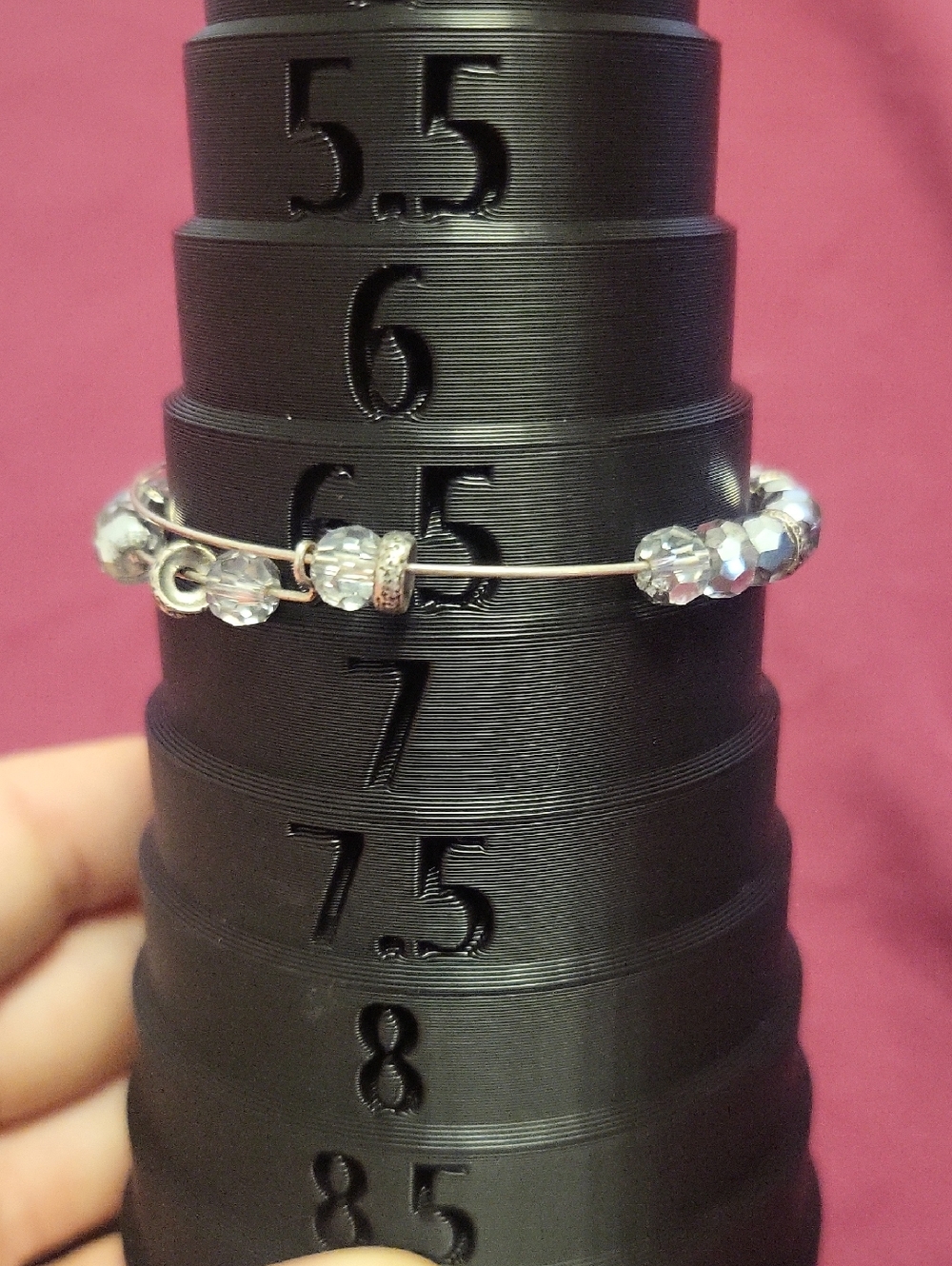 Crystal Beaded Wire Bracelet
